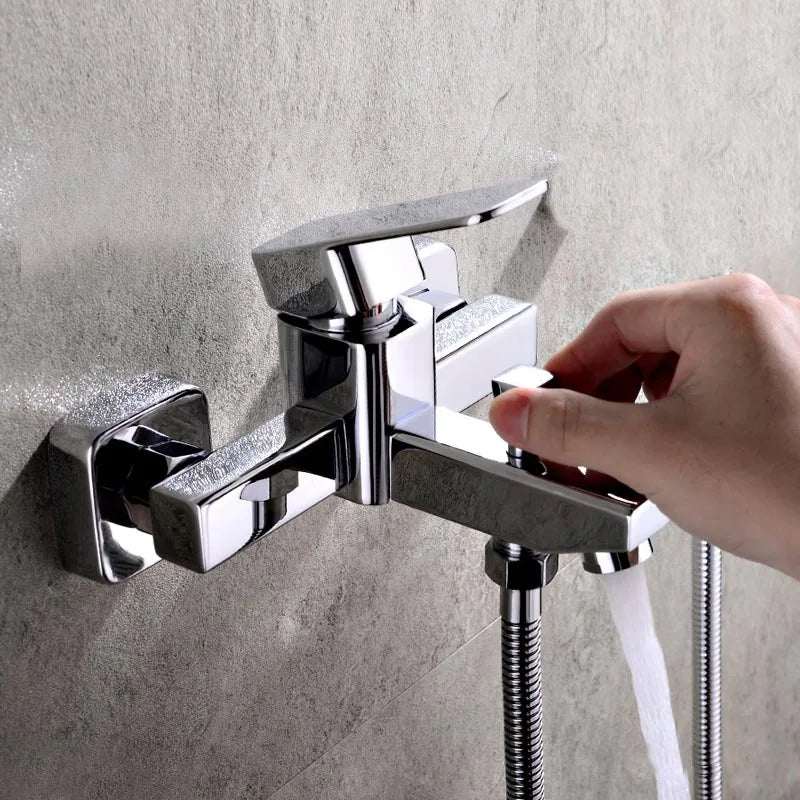 Wall Mounted Shower Faucet Bathroom Bathtub Faucet Household Shower Set Hot and Cold Mixing Valve Toilet Shower Accessories